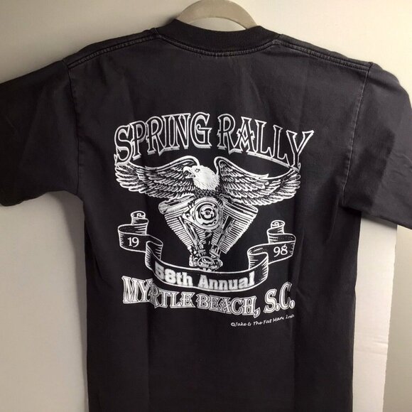 Gildan Double Sided Black Eagle Motorcycle T Shirts Spring Rally SC M dtd 1998 - Picture 4 of 6